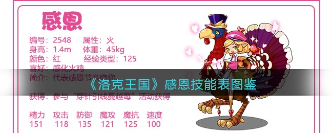 《洛克王国》感恩技能大全图鉴